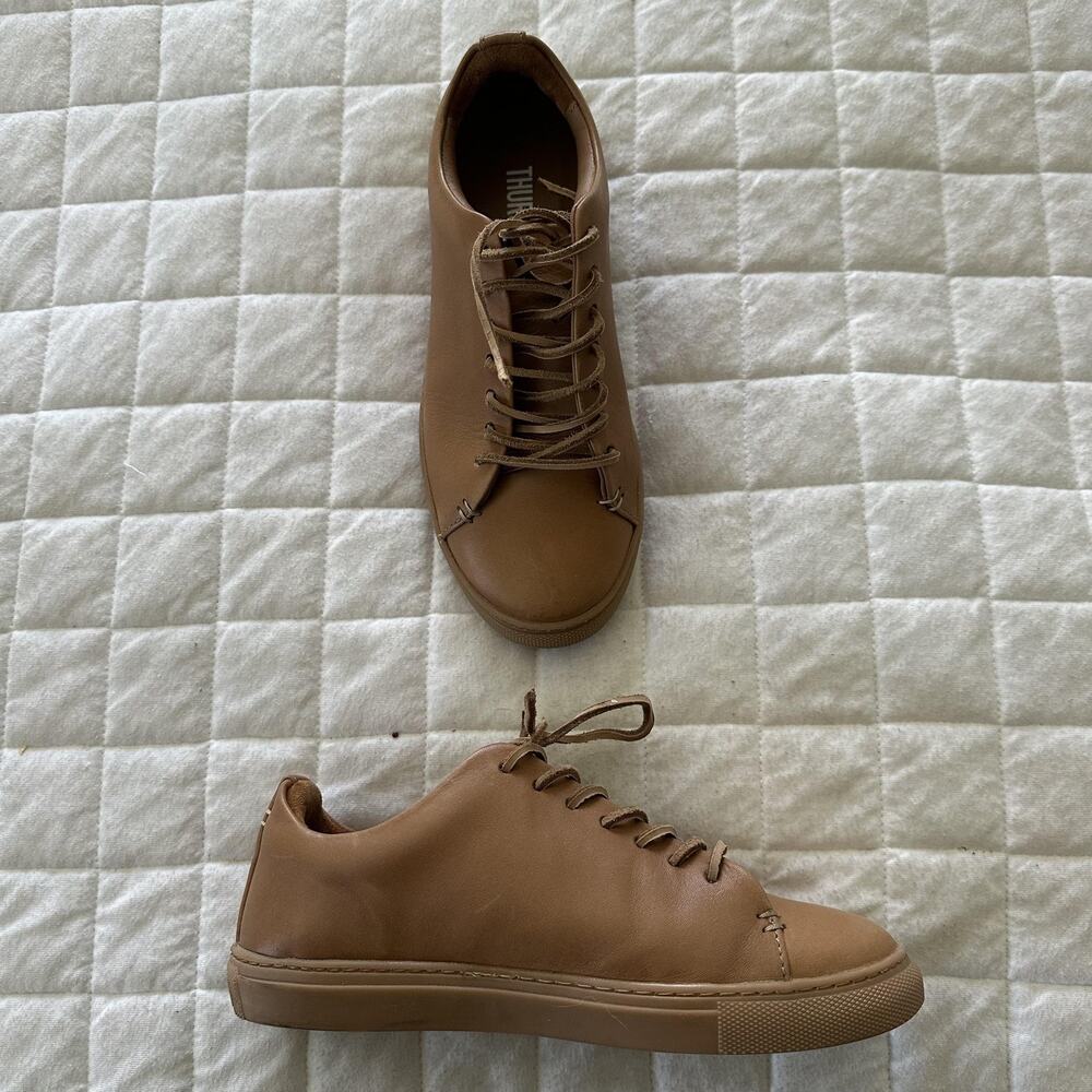 Thursday Shoes Womens 7 Brown Leather Everyday Low Top Lace Up Vachetta Sneaker